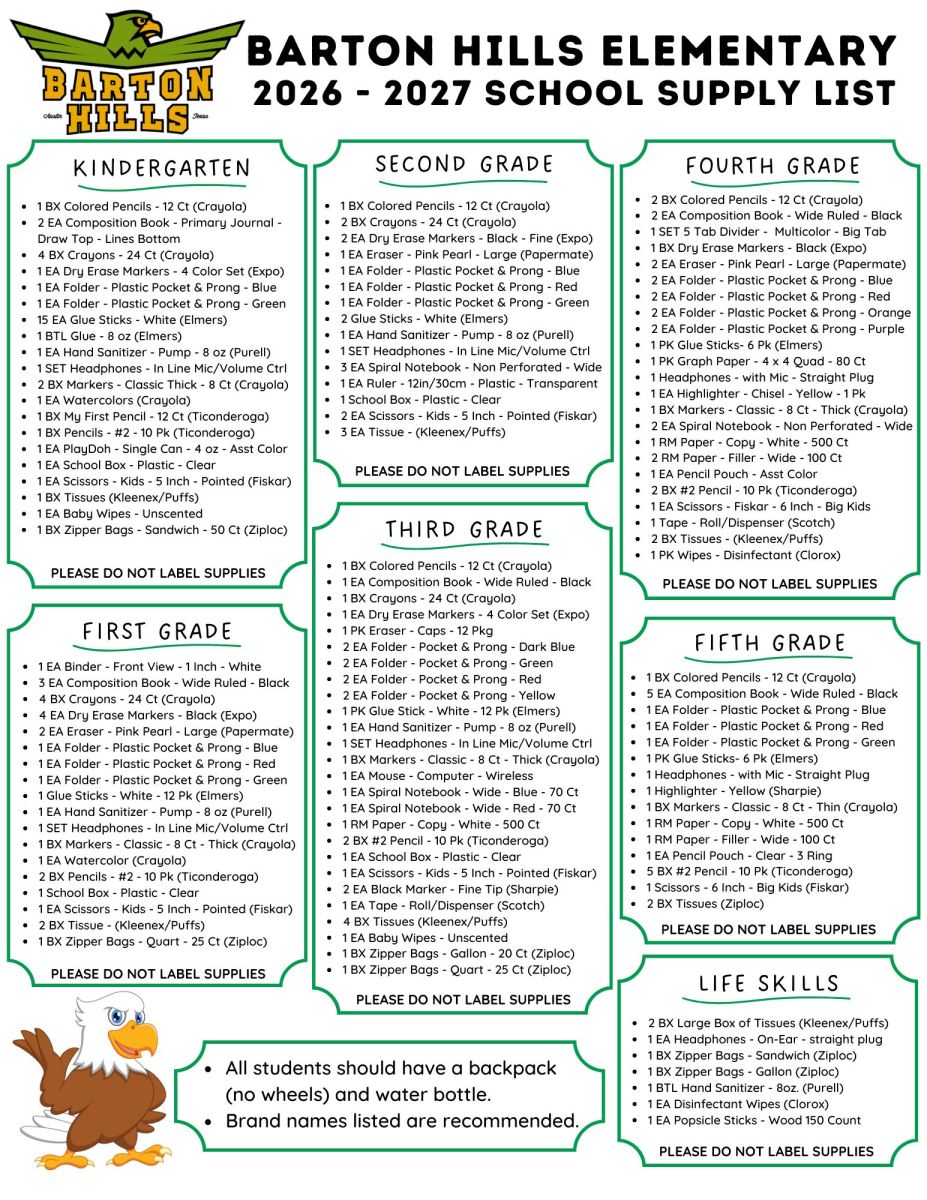 BHE School Supply List