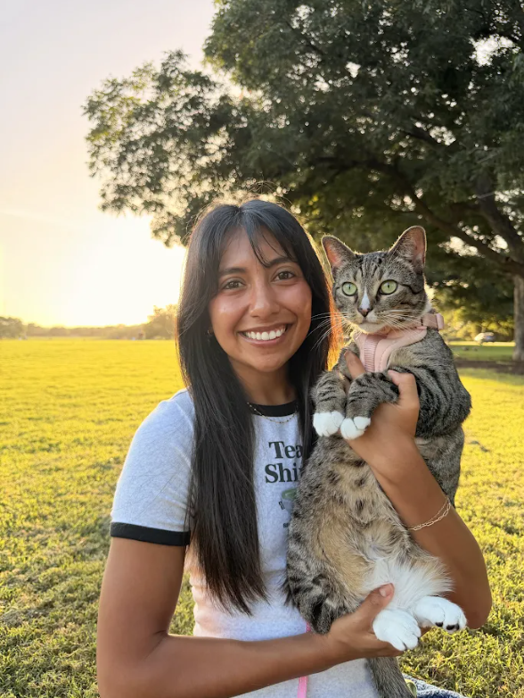 Ms. Alvarez and her kitty!